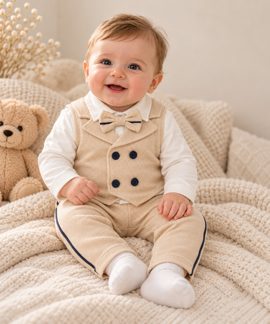 Babyoutfit Baumwolle Weste Fliege
