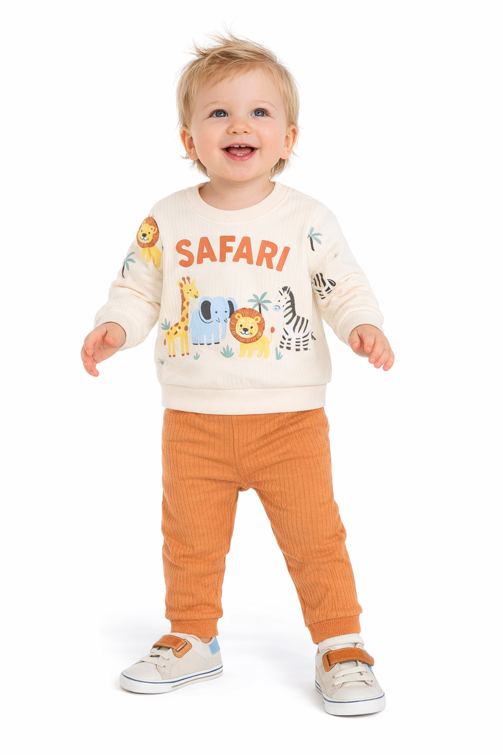 Zweiteiliges Safari-Outfit für Babys – 100% Baumwolle 🦒🦁