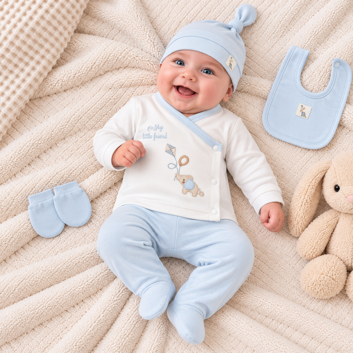 Baby Erstlingsset 5-teilig Hellblau