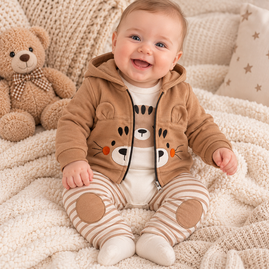 Baby Outfit 3-teilig Bärenmotiv