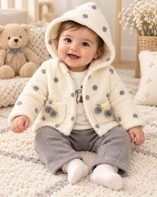 Baby Set 3-teilig Punkte Grau