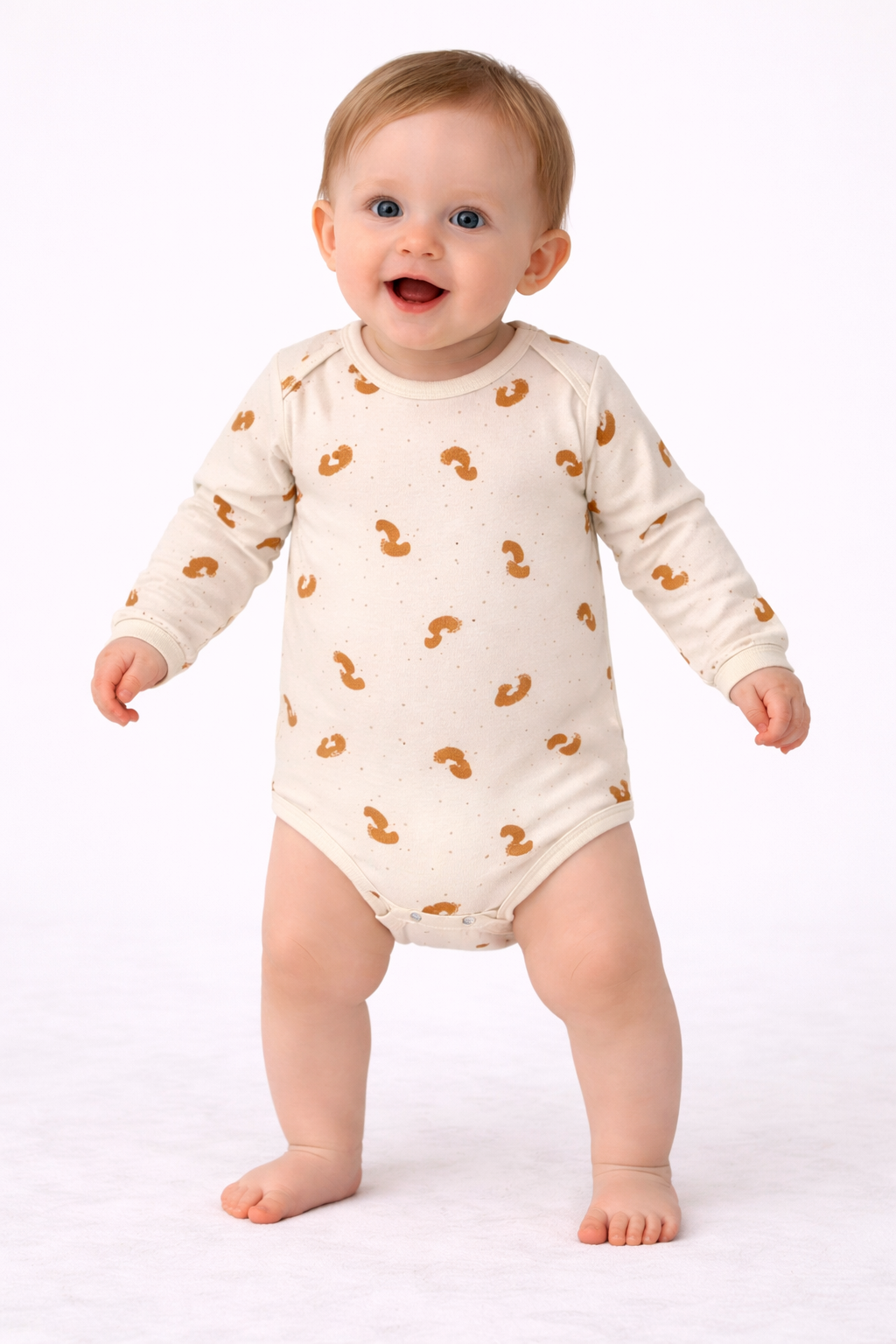 Baby Body Füßchen – Langarm | Creme | Unisex