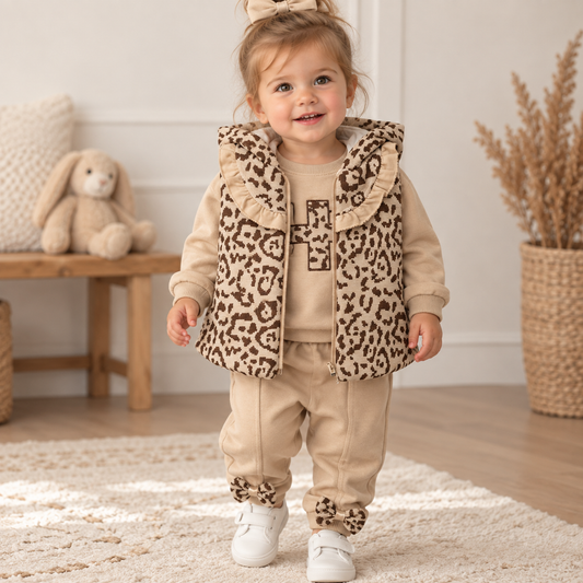 Baby Mädchen Set Leo-Weste