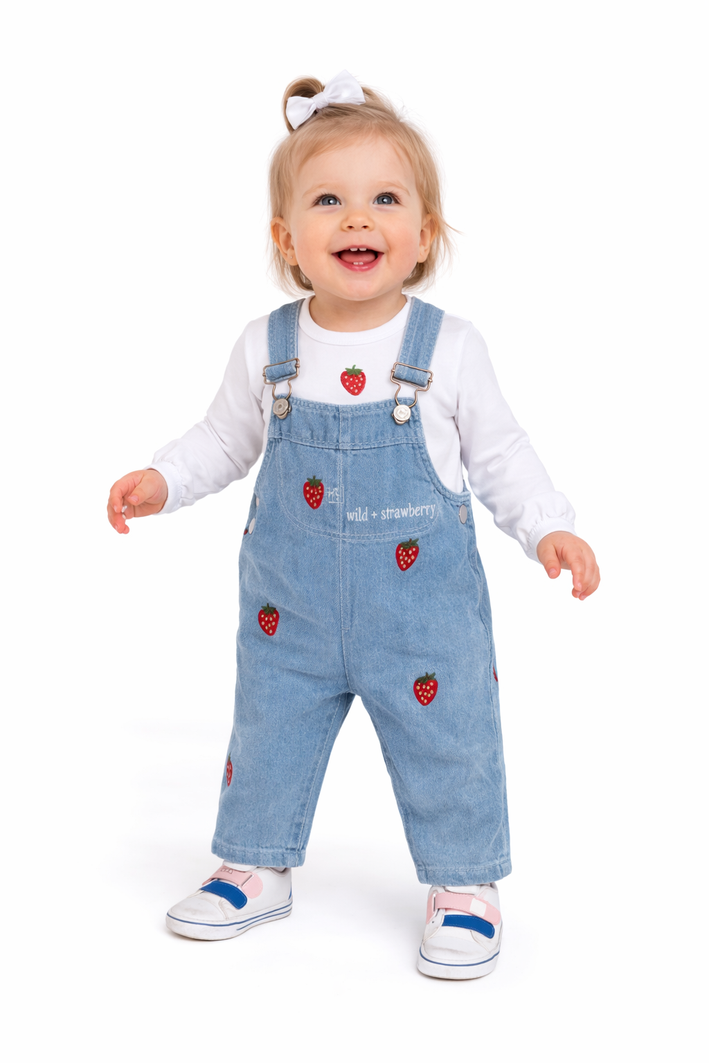 Zweiteiliges Erdbeer-Outfit für Babymädchen – Latzhose & Oberteil 🍓💕