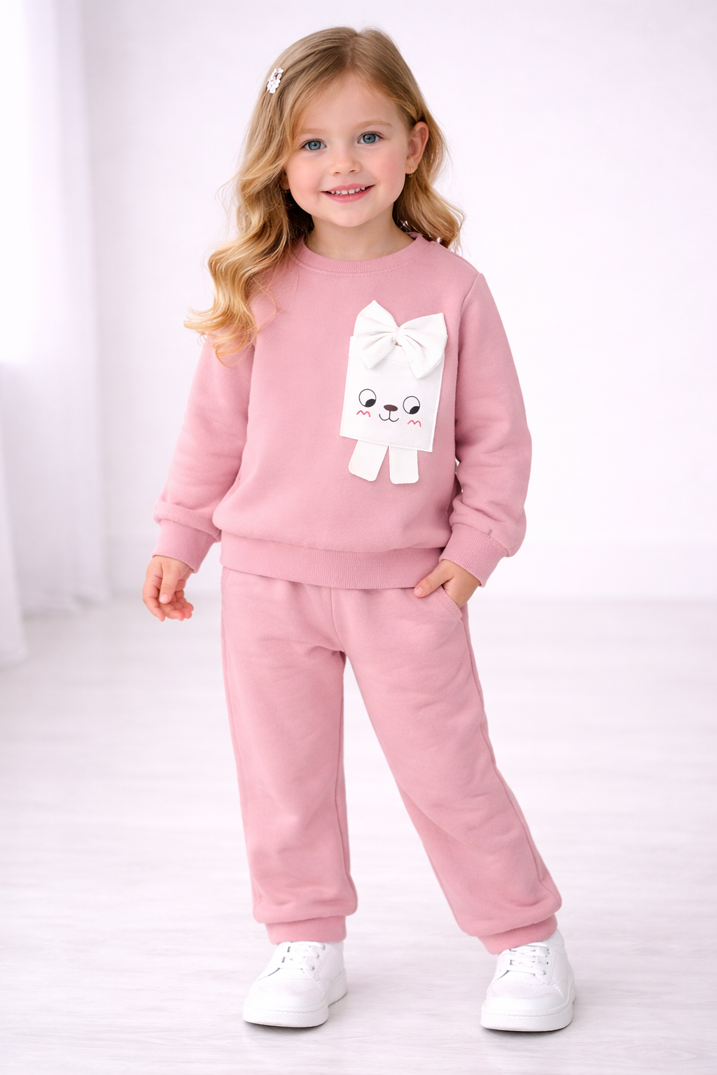 2-teiliges Mädchen Outfit – Sweatshirt & Hose aus 100% Baumwolle