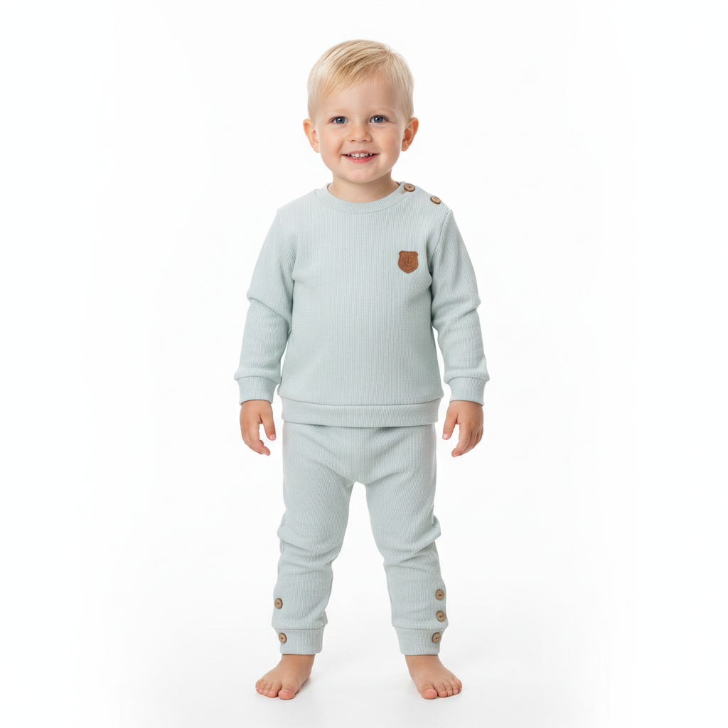 Zweiteiliges Jungen-Outfit in Schwarz & Grau – Sweater & Hose im modernen Look