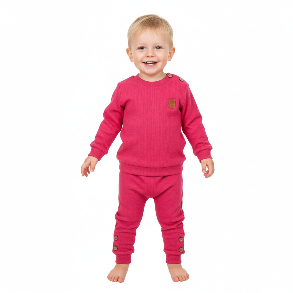 Zweiteiliges Baby-Outfit in hellem Rot – Sweater & Hose aus weicher Baumwolle