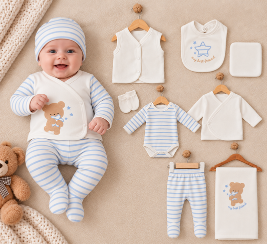 Baby Jungen Erstlingsset 10-teilig