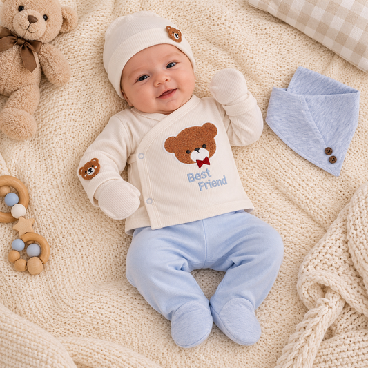 Erstlingsset 5-teilig Teddy Hellblau