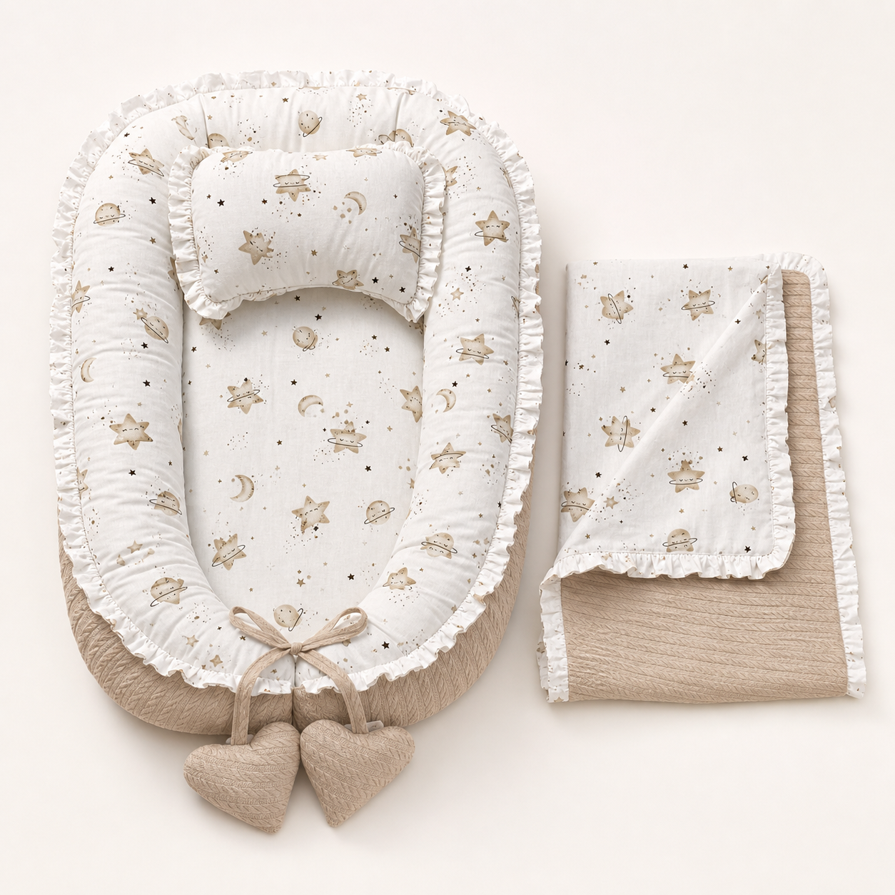 Babynest Set Beige Mond