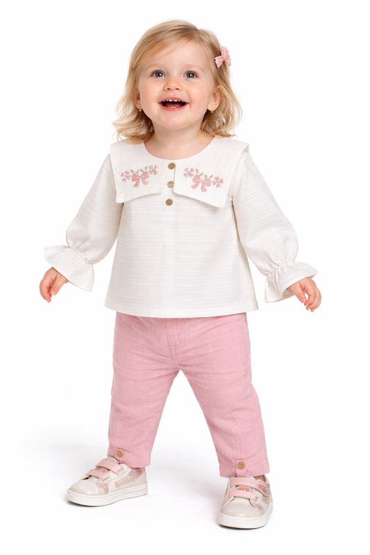 Zweiteiliges Outfit für Babymädchen – zart & stylisch 🌷