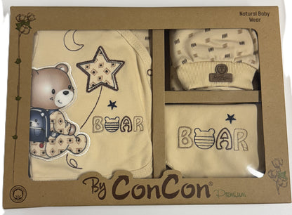 Baby Set 5-teilig – Neugeborenen Outfit mit Bärchen-Motiv