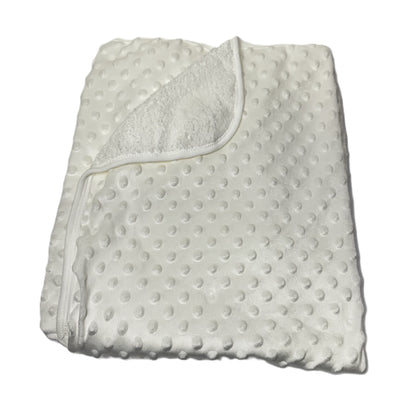 Babydecke gefüttert – Kuscheldecke in 3 Farben (Blau, Rosa, Weiß)