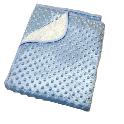 Babydecke gefüttert – Kuscheldecke in 3 Farben (Blau, Rosa, Weiß)