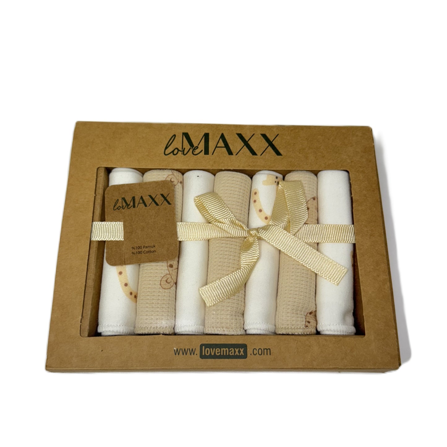 LoveMaxx 7-teiliges Mulltuch-Set – Weiche Baby Spucktücher aus 100% Baumwolle