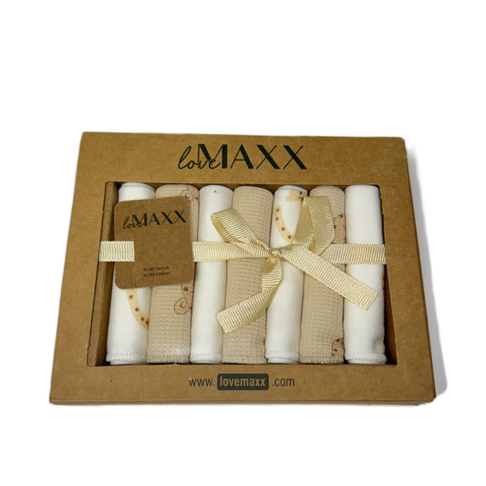 LoveMaxx 7-teiliges Mulltuch-Set – Weiche Baby Spucktücher aus 100% Baumwolle