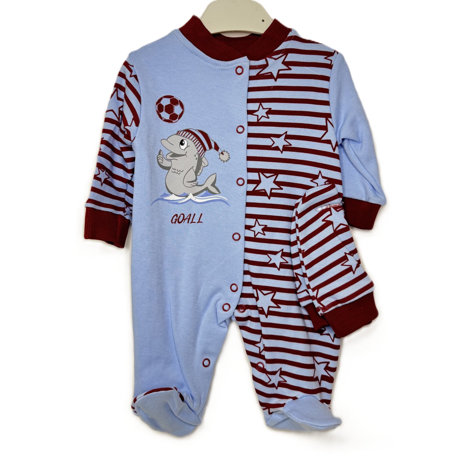 Baby Strampler – Trabzon Design Blau/Rot