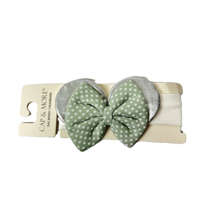 Baby Haarband mit Schleife & Glitzer-Ohren – 5 Farben erhältlich