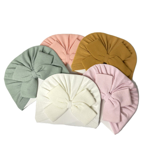 Baby Turban Mütze mit großer Schleife – 5 Farben erhältlich