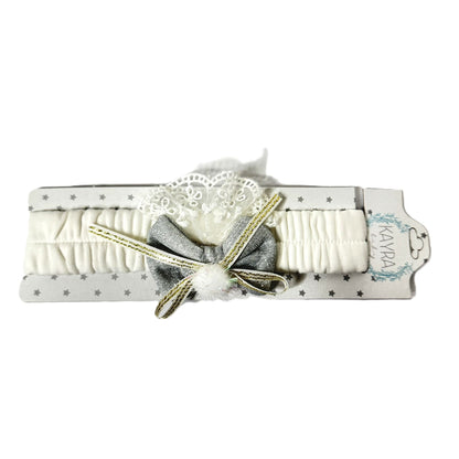 Baby Haarband mit Glitzer-Schleife & Spitze – in 3 Farben erhältlich