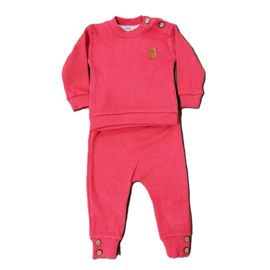 Zweiteiliges Baby-Outfit in hellem Rot – Sweater & Hose aus weicher Baumwolle