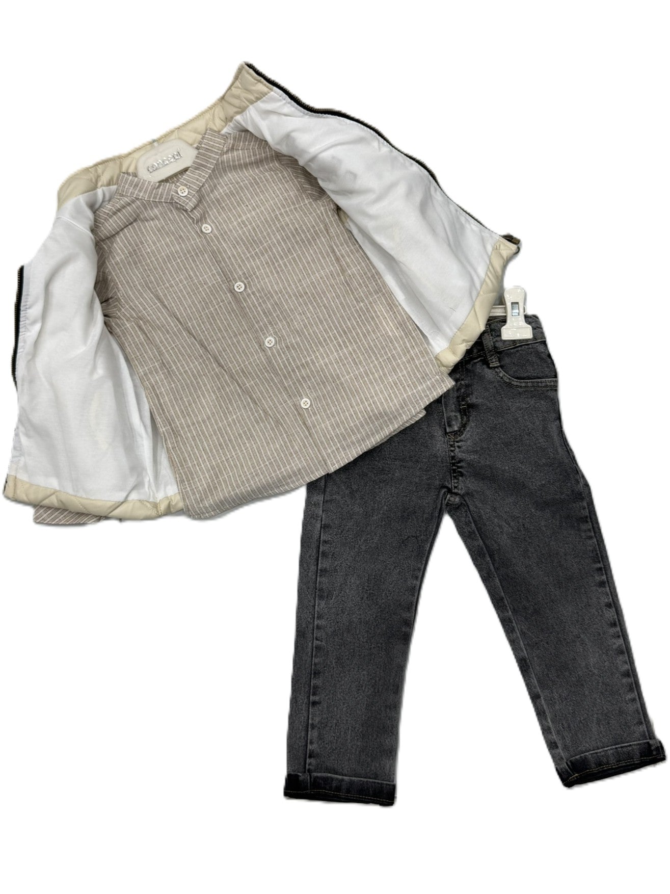 Jungen 3-teiliges Outfit – Hose, Hemd & Weste