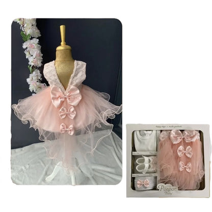 Baby Mädchen Kleid Set – 4-teilig & elegant 🎀👗