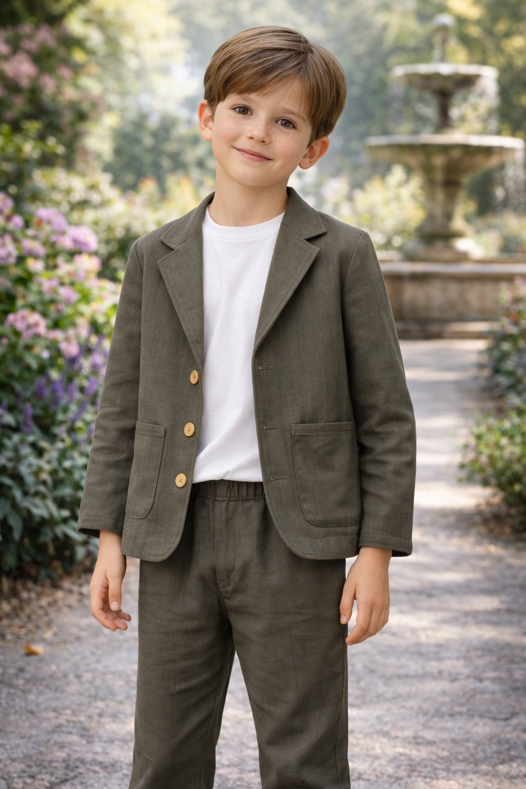 Dreiteiliges Jungen-Set mit Sakko, Sweatshirt & Hose – in zwei Farben erhältlich