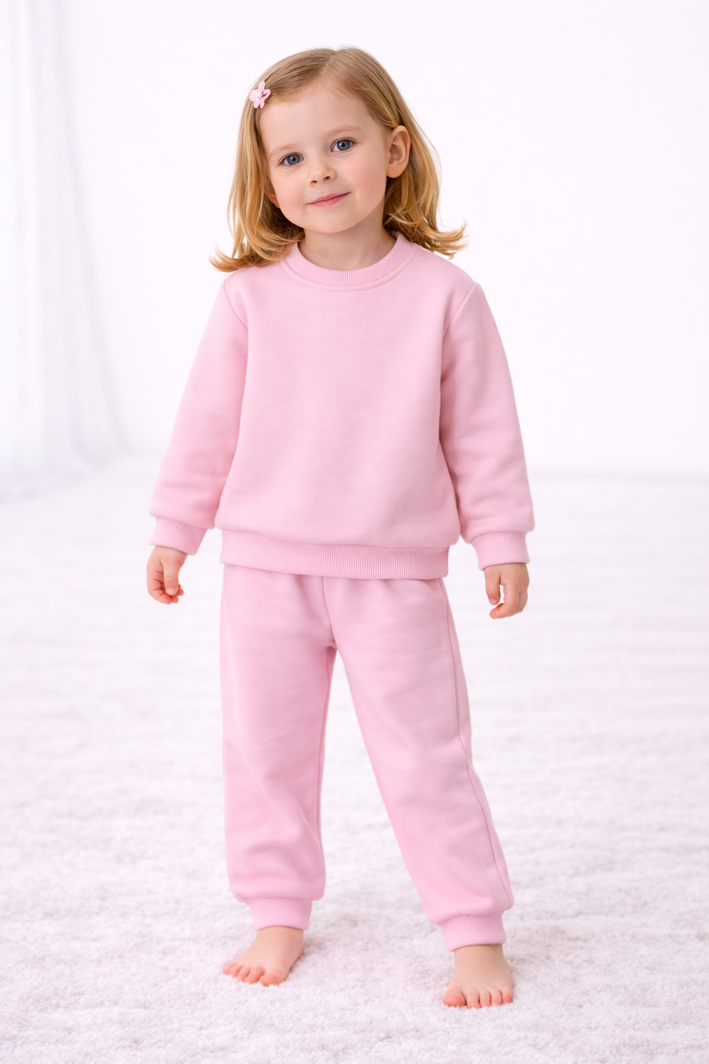 Zweiteiliges Mädchen-Outfit – Jogging-Set in Rosa & Helllila erhältlich