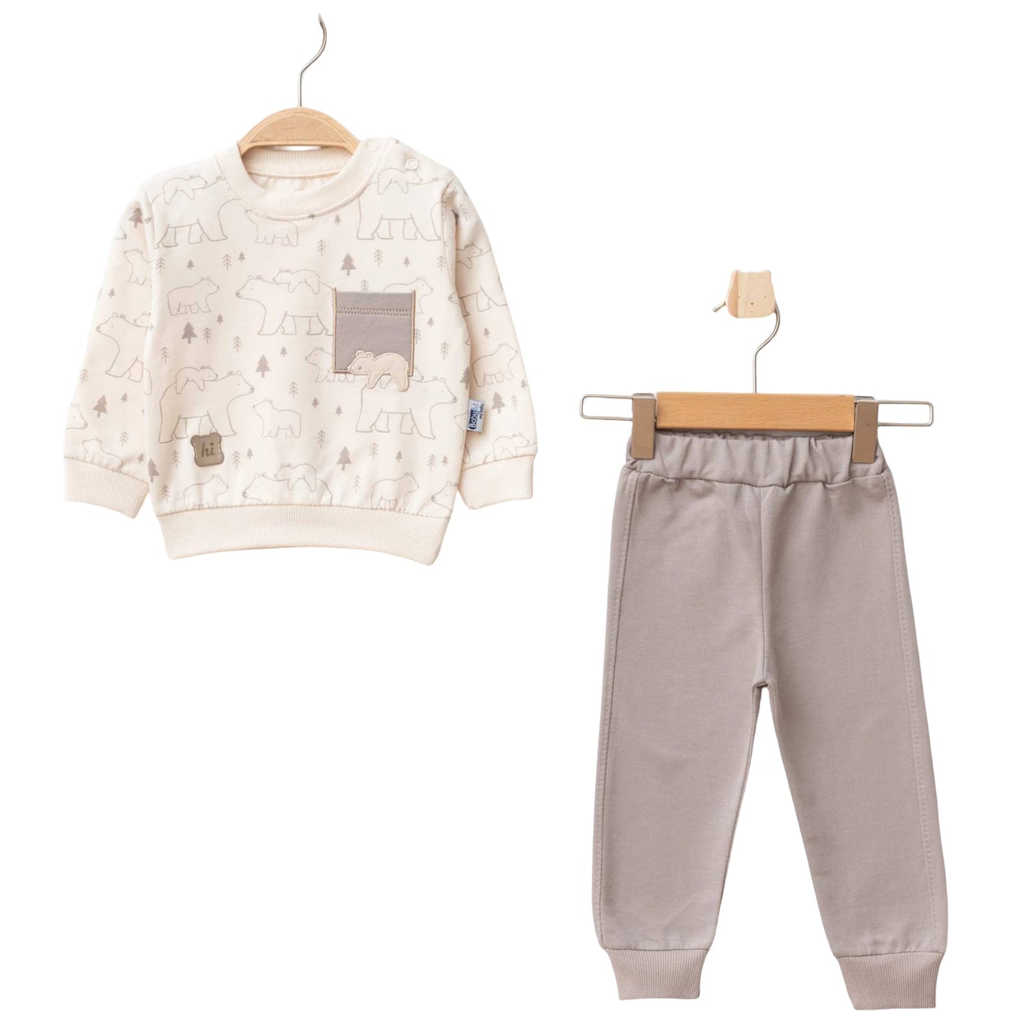 Baby Jogginganzug Bärenprint Beige