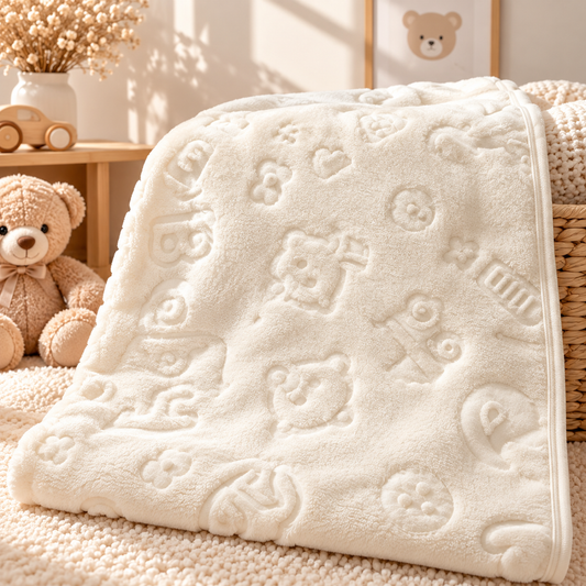 Kuschelige Babydecke „Soft Dreams“ – gefüttert & gemustert | Unisex