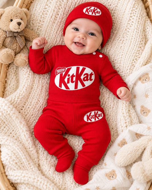 Babyoutfit Baumwolle Rot KitKat