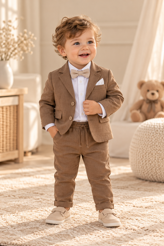 Baby Jungen Anzug 4-teilig Braun