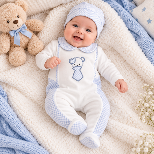 Babystrampler Baumwolle Bärenmotiv
