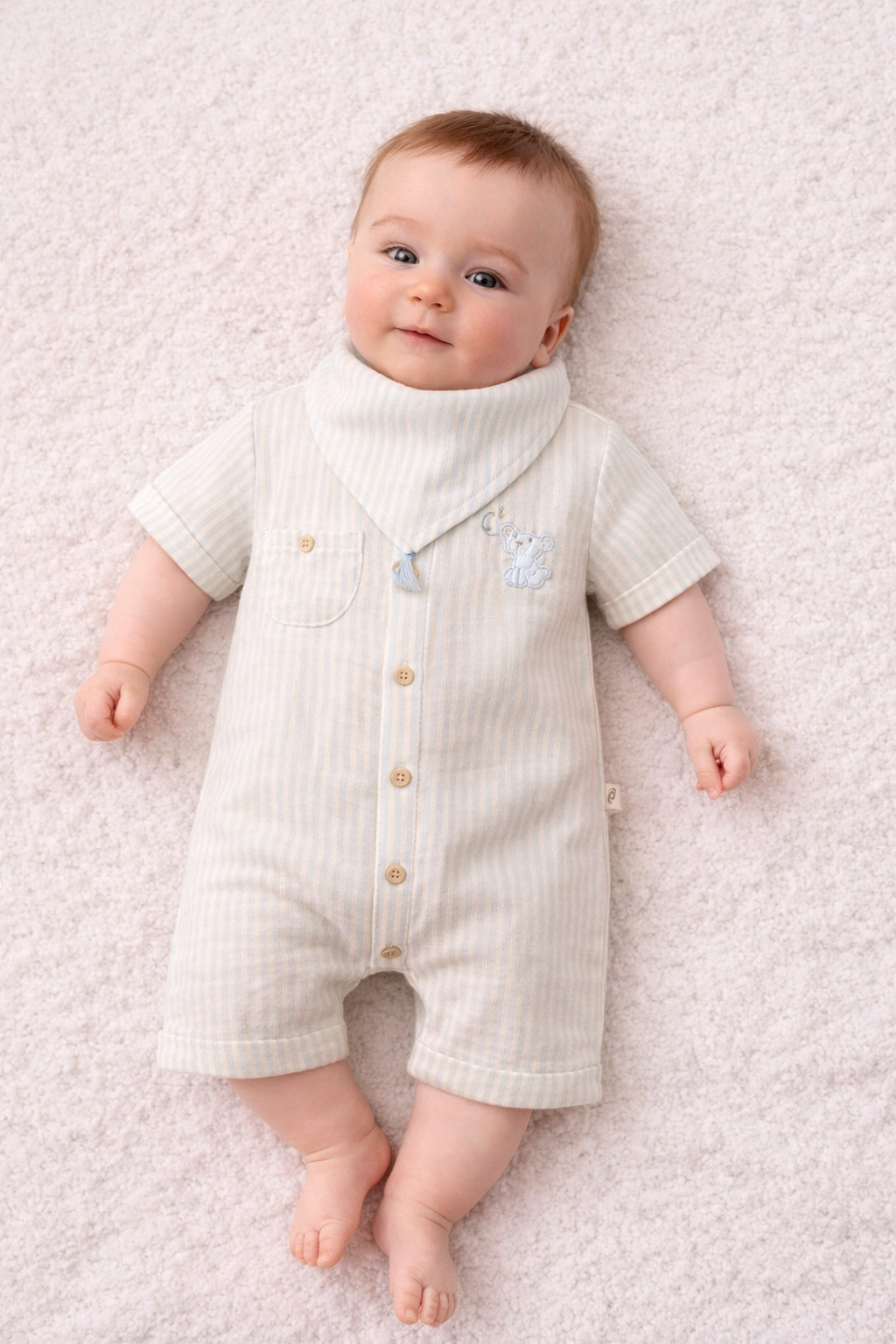 Baby Jungen Overall mit Halstuch – 2-teiliges Set in 2 Farben