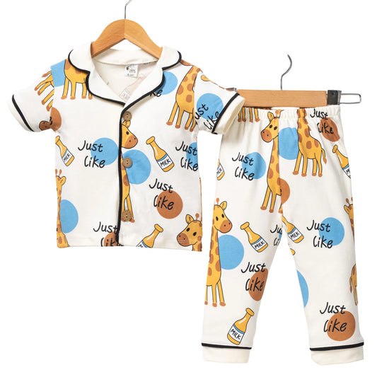 Jungen Pyjama Set mit Giraffen-Print aus 100% Baumwolle – 2 Farben