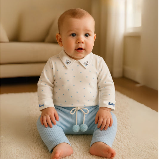 Babyset Baumwolle Punkte