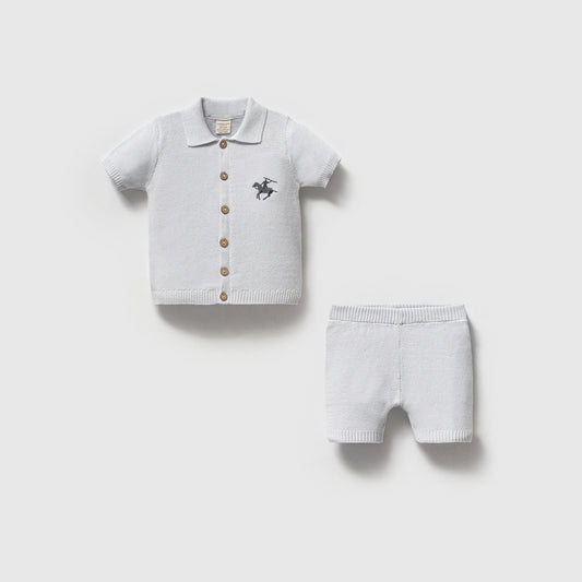 Nipperland Baby Jungen Sommer Outfit – Hellblau | 100% Baumwolle