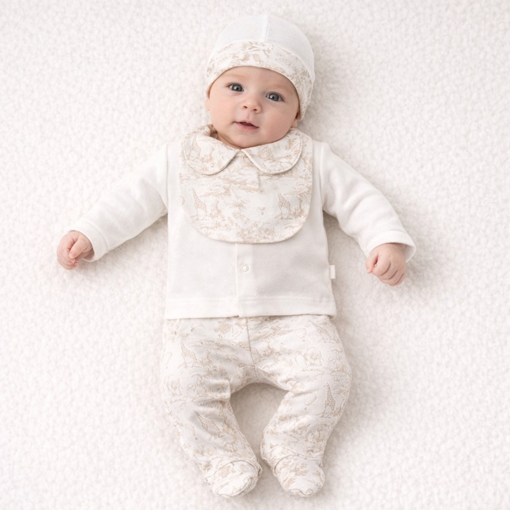 Zartes 5-teiliges Erstlingsset für Baby Jungen | Mit Mütze, Hose & Oberteil