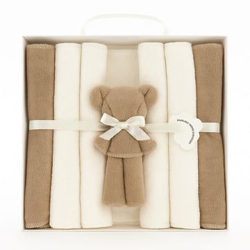 7-teiliges Spucktuch-Set für Babys mit Kuschelbär