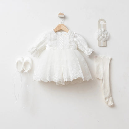 Taufkleid Spitze 4-teilig