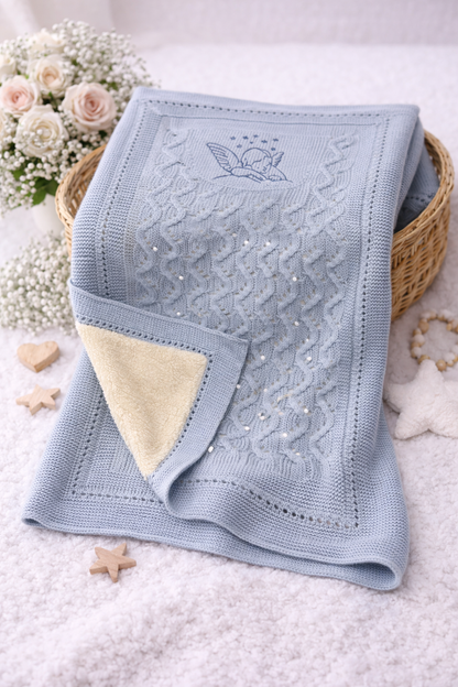 Kuschelige Strickdecke für Babys - gefüttert – 80x100 cm – 4 Farben