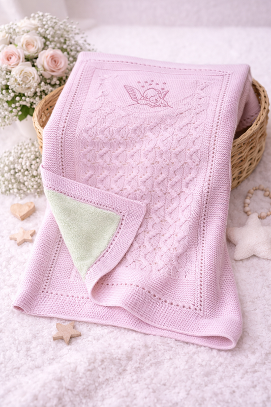 Kuschelige Strickdecke für Babys - gefüttert – 80x100 cm – 4 Farben