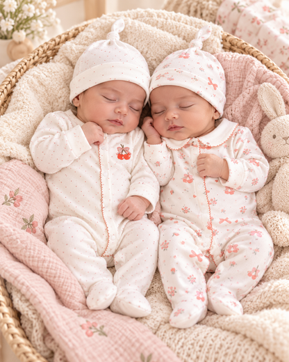 Babystrampler Doppelpack Blumenmuster
