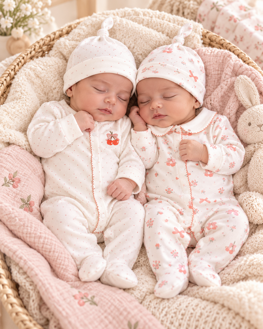 Babystrampler Doppelpack Blumenmuster