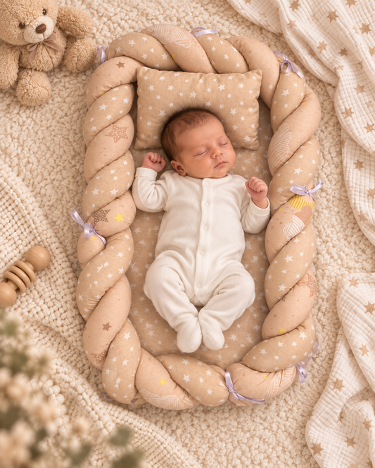 Babynest Baumwolle geflochtener Rand
