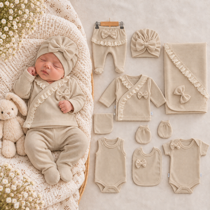 10-teiliges Erstlingsset für Baby-Mädchen | Weich & Komfortabel | In 2 Farben erhältlich