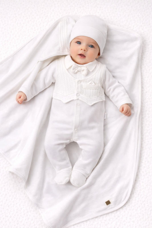 Elegantes 7-teiliges Erstlings-Set für Jungen – 100% Baumwolle & super weich