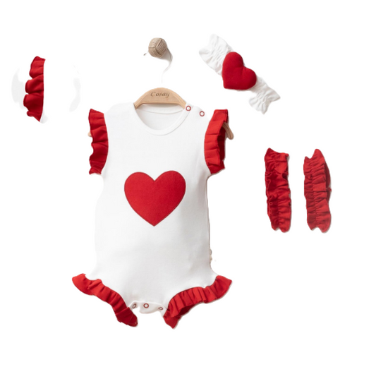 Babybody Herz Rüschen