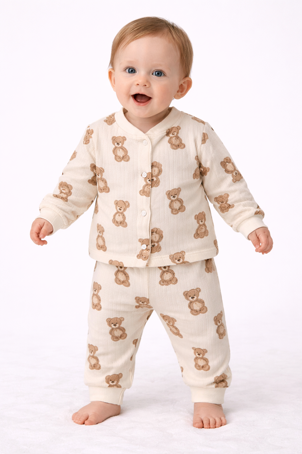 Baby Set Teddy 2-teilig | 100% Baumwolle | Creme | Unisex